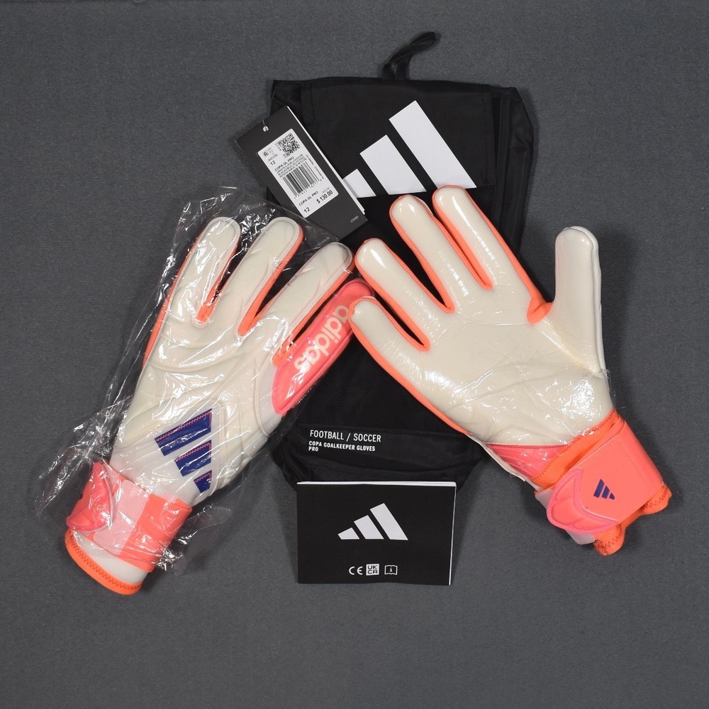 Adidas Copa Pro Goalkeeper Gloves Size 12 White Blue Orange $130 MSRP